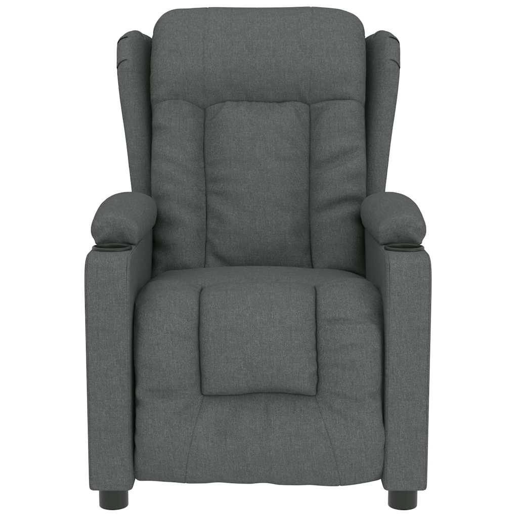 Masážní Křeslo Tmavě Šedé Textil