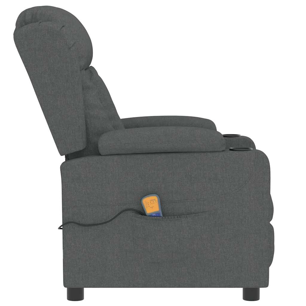 Masážní Křeslo Tmavě Šedé Textil