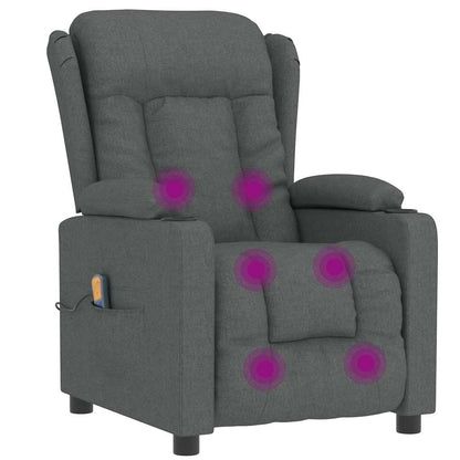 Masážní Křeslo Tmavě Šedé Textil