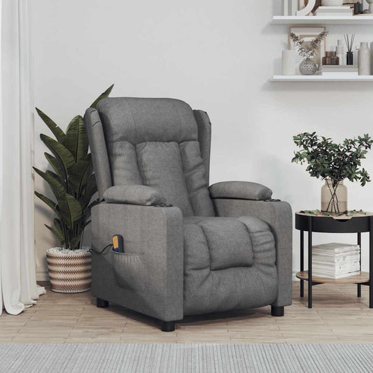 Masážní Křeslo Tmavě Šedé Textil