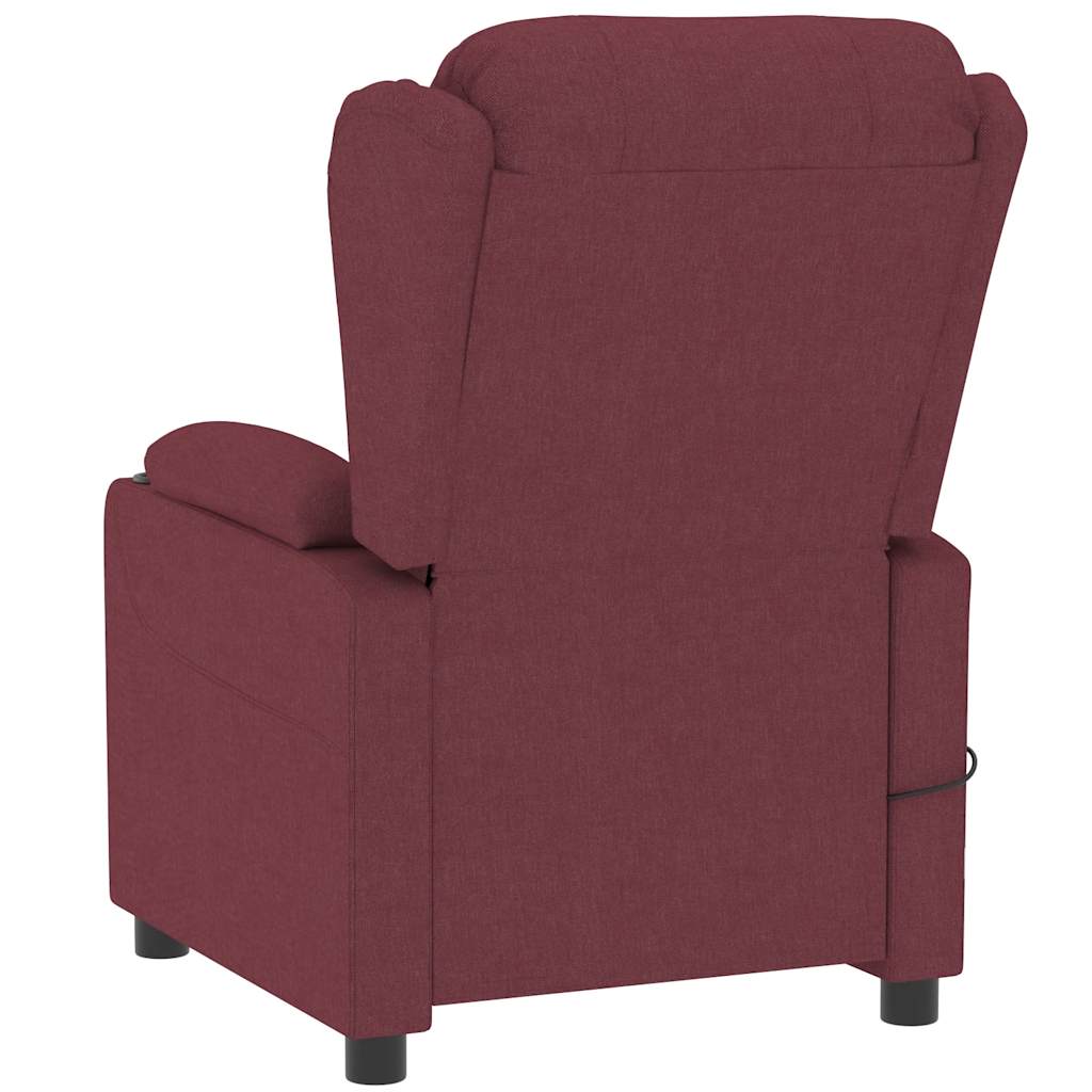 Masážní Křeslo Vínové Textil