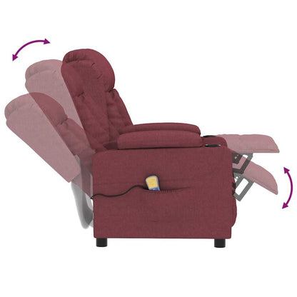 Masážní Křeslo Vínové Textil
