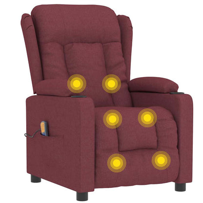 Masážní Křeslo Vínové Textil