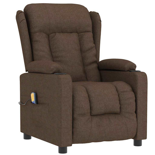 Masážní Křeslo Hnědé Textil
