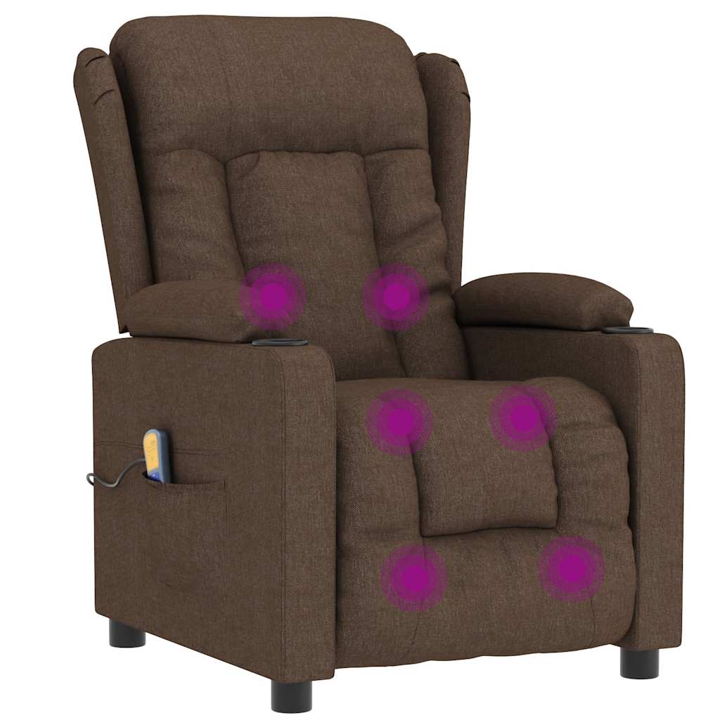 Masážní Křeslo Hnědé Textil
