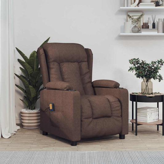 Masážní Křeslo Hnědé Textil
