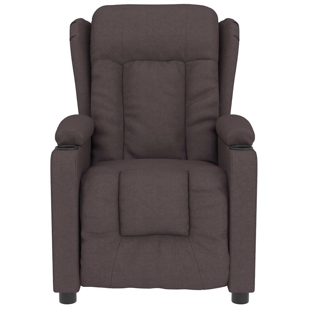 Masážní Křeslo Tmavě Hnědé Textil