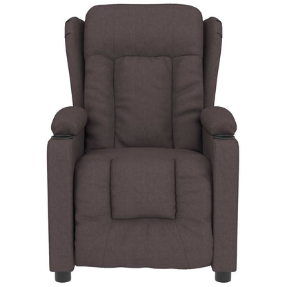 Masážní Křeslo Tmavě Hnědé Textil