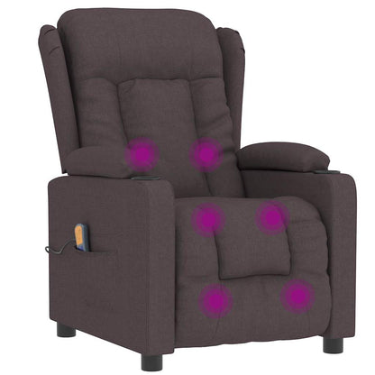 Masážní Křeslo Tmavě Hnědé Textil