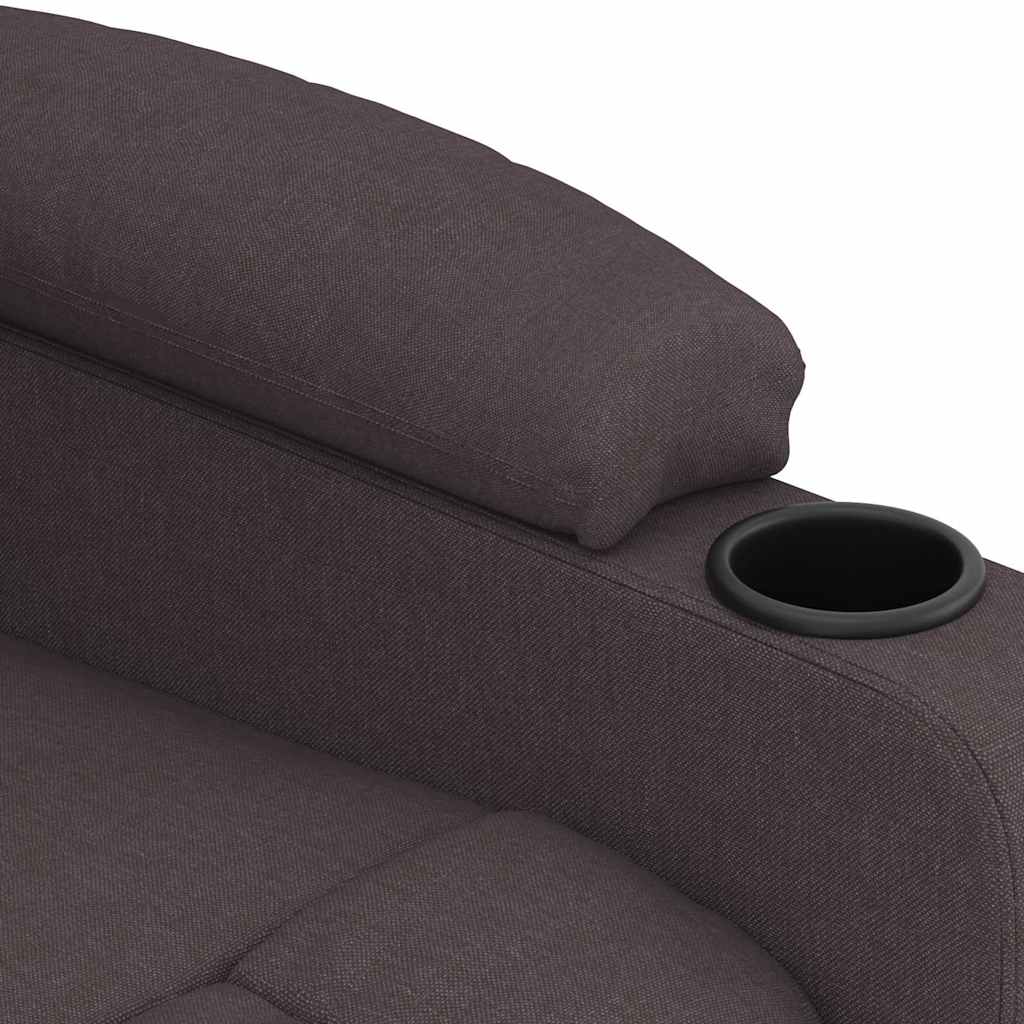 Masážní Křeslo Tmavě Hnědé Textil
