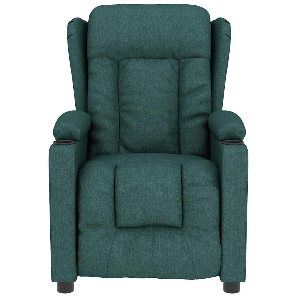 Masážní Křeslo Tmavě Zelené Textil