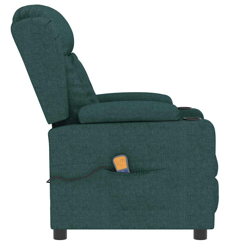Masážní Křeslo Tmavě Zelené Textil