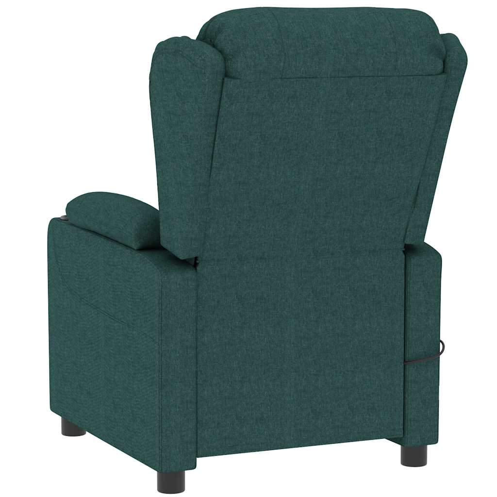Masážní Křeslo Tmavě Zelené Textil
