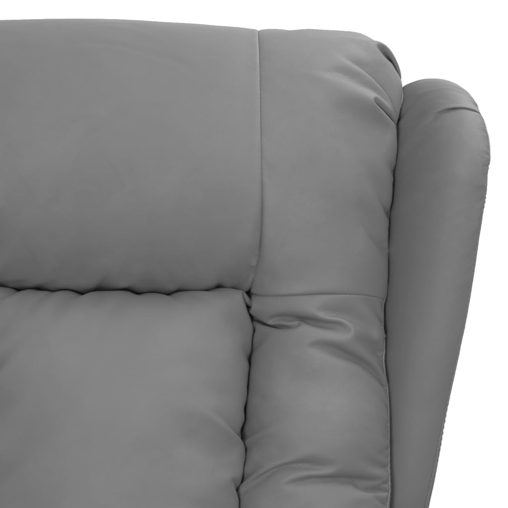 Polohovací Křeslo Šedé Umělá Kůže
