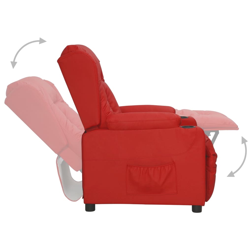 Polohovací Křeslo Vínové Umělá Kůže
