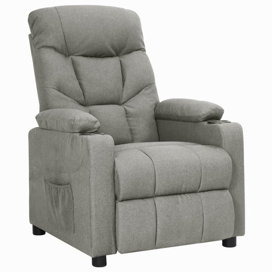 Polohovací Křeslo Světle Šedé Textil