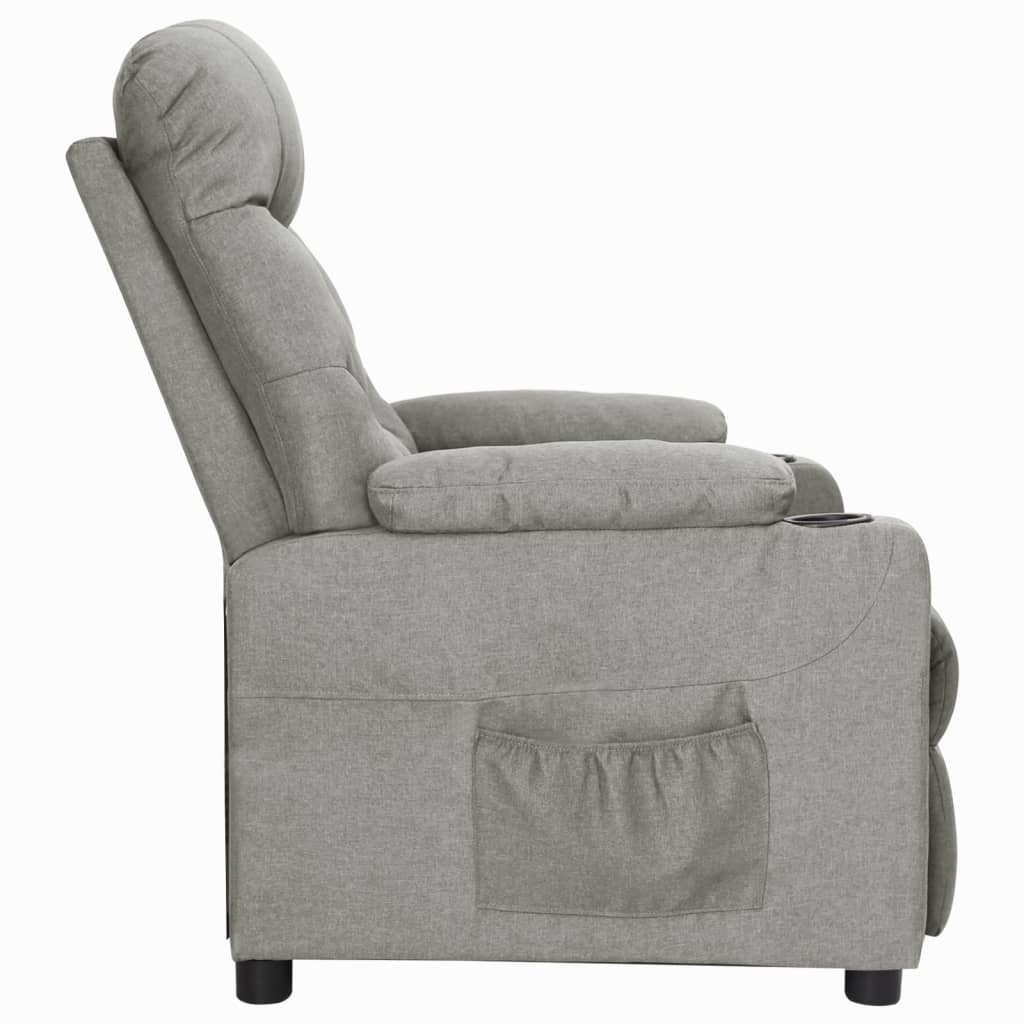 Polohovací Křeslo Světle Šedé Textil
