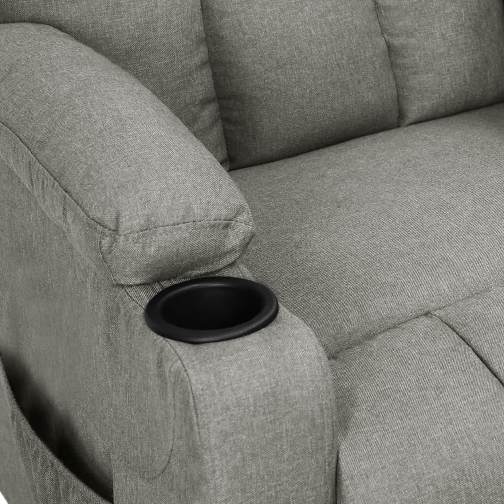 Polohovací Křeslo Světle Šedé Textil