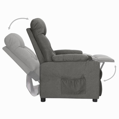Polohovací Křeslo Tmavě Šedé Textil