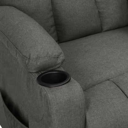 Polohovací Křeslo Tmavě Šedé Textil