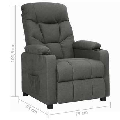 Polohovací Křeslo Tmavě Šedé Textil