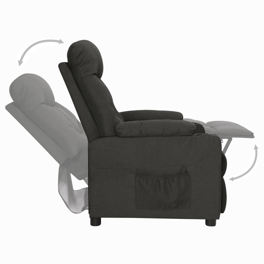Polohovací Křeslo Černé Textil