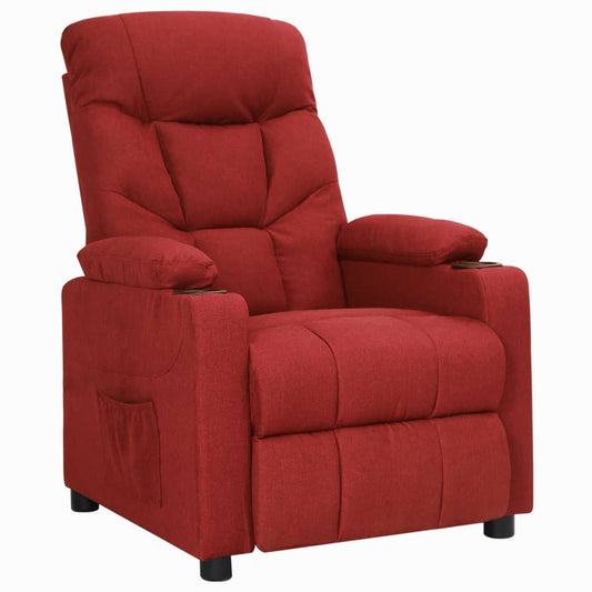 Polohovací Křeslo Vínové Textil