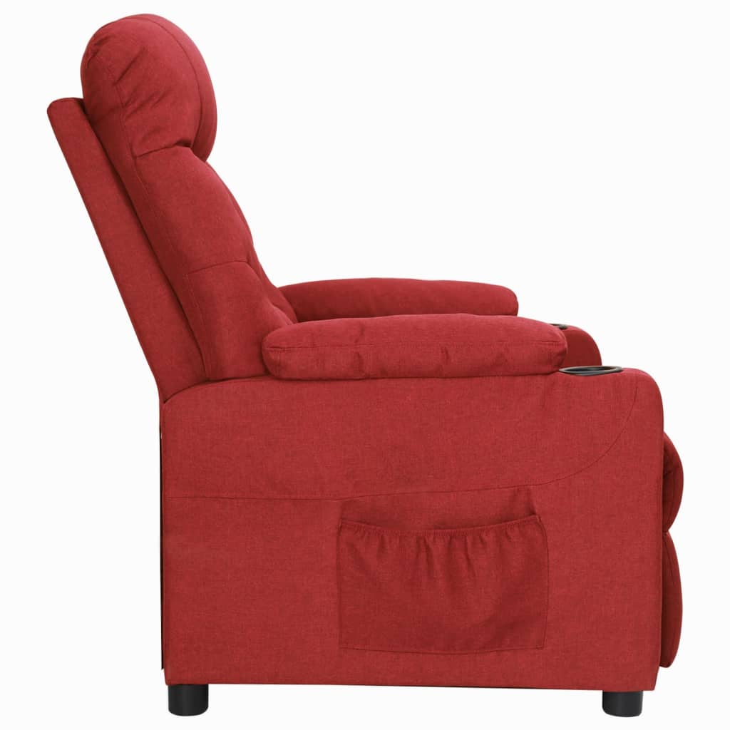 Polohovací Křeslo Vínové Textil