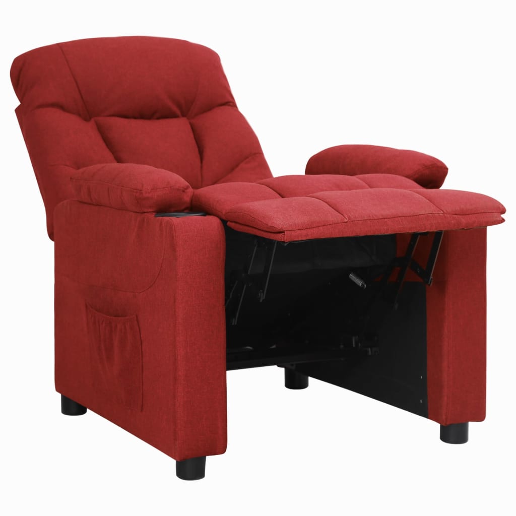 Polohovací Křeslo Vínové Textil