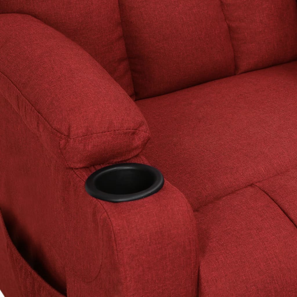 Polohovací Křeslo Vínové Textil