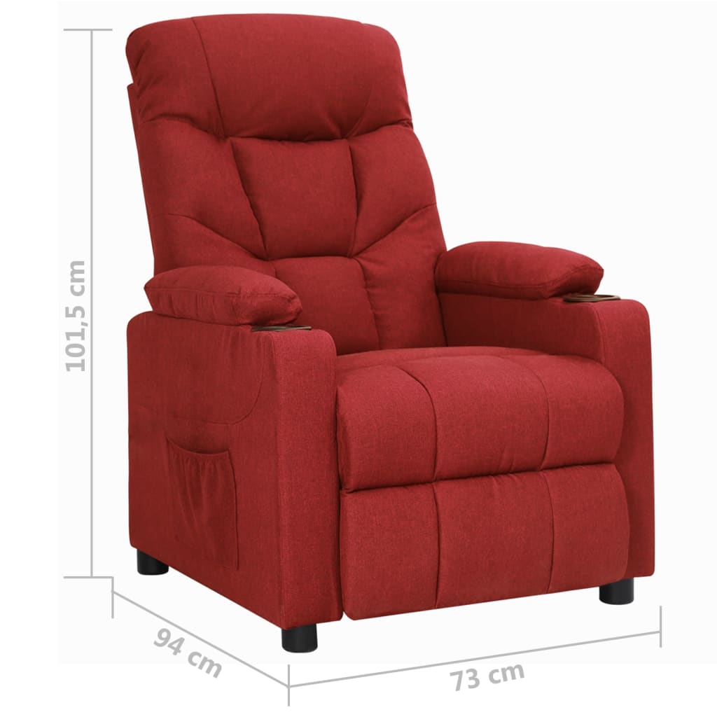 Polohovací Křeslo Vínové Textil