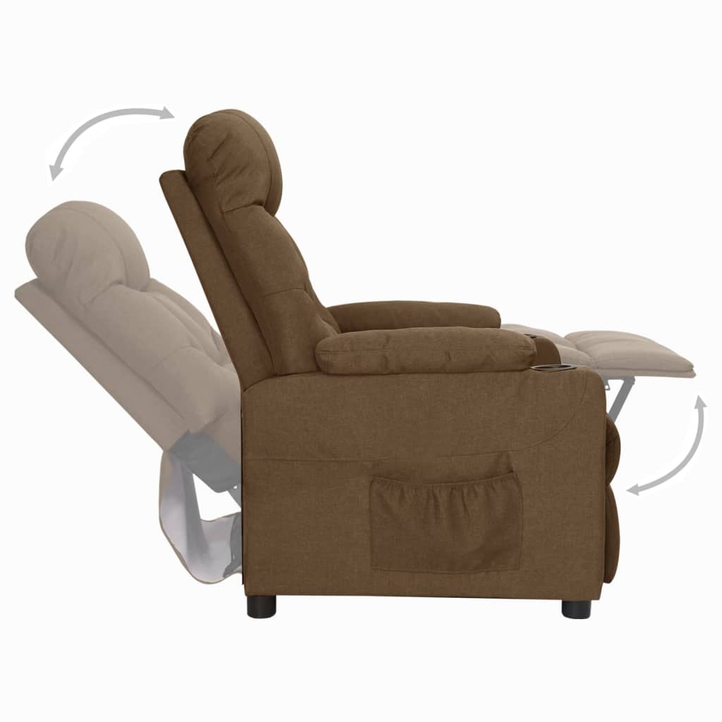 Polohovací Křeslo Hnědé Textil