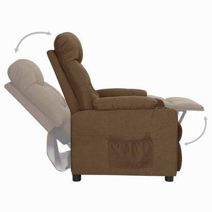 Polohovací Křeslo Hnědé Textil