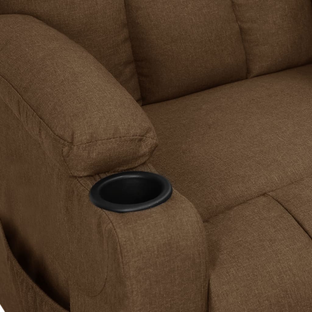 Polohovací Křeslo Hnědé Textil