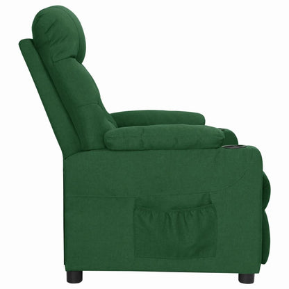 Polohovací Křeslo Tmavě Zelené Textil