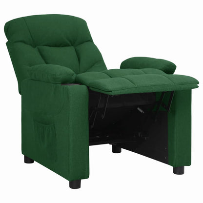 Polohovací Křeslo Tmavě Zelené Textil