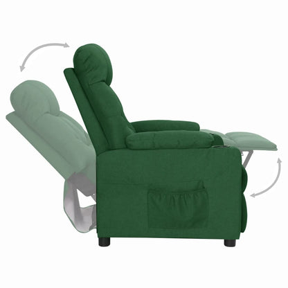 Polohovací Křeslo Tmavě Zelené Textil