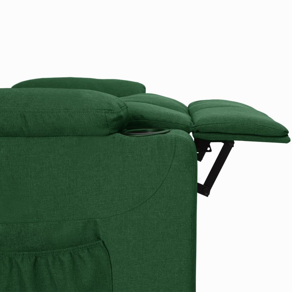 Polohovací Křeslo Tmavě Zelené Textil