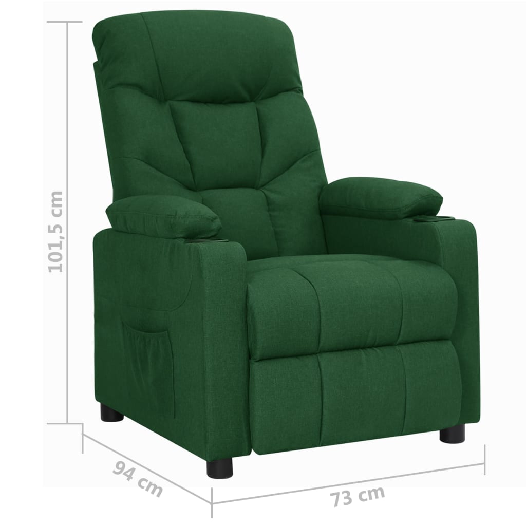 Polohovací Křeslo Tmavě Zelené Textil