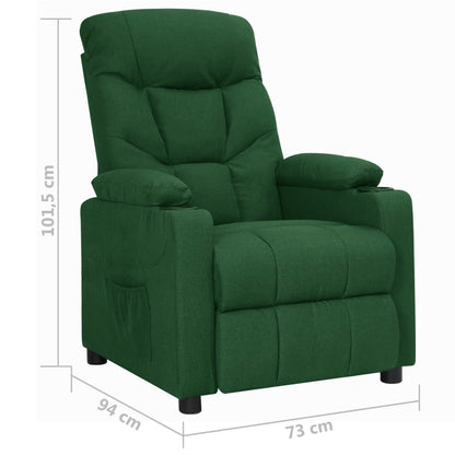 Polohovací Křeslo Tmavě Zelené Textil