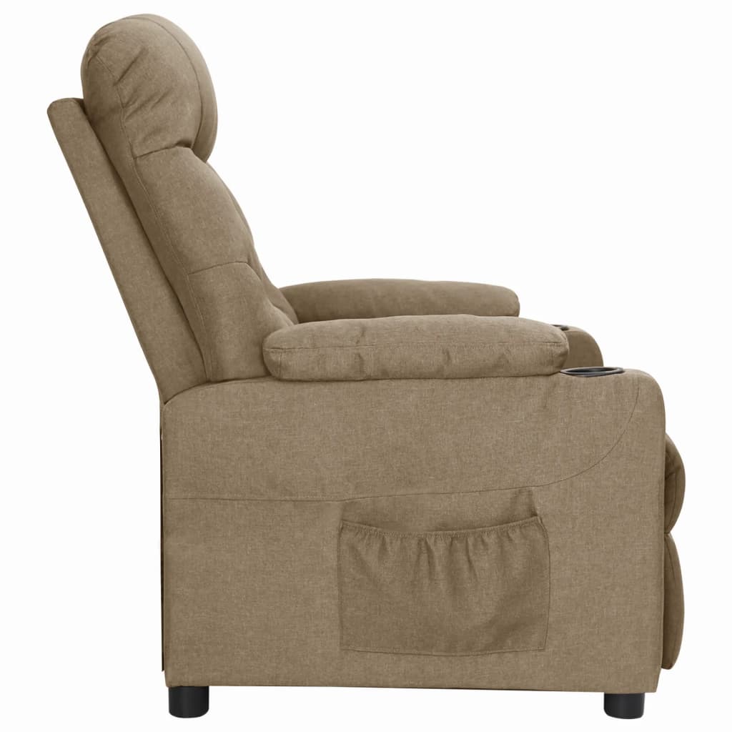 Polohovací Křeslo Taupe Textil