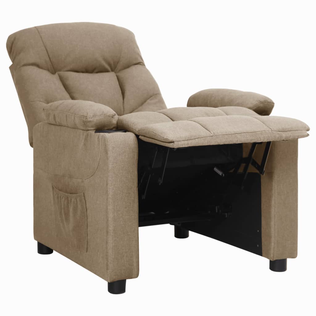 Polohovací Křeslo Taupe Textil