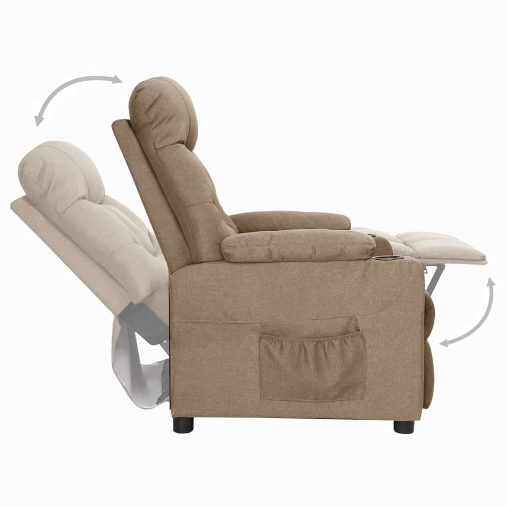 Polohovací Křeslo Taupe Textil