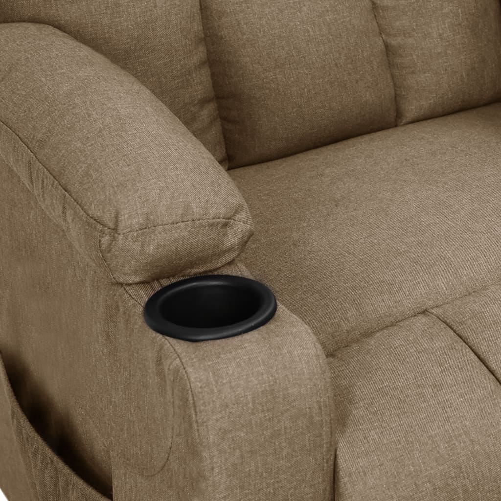 Polohovací Křeslo Taupe Textil