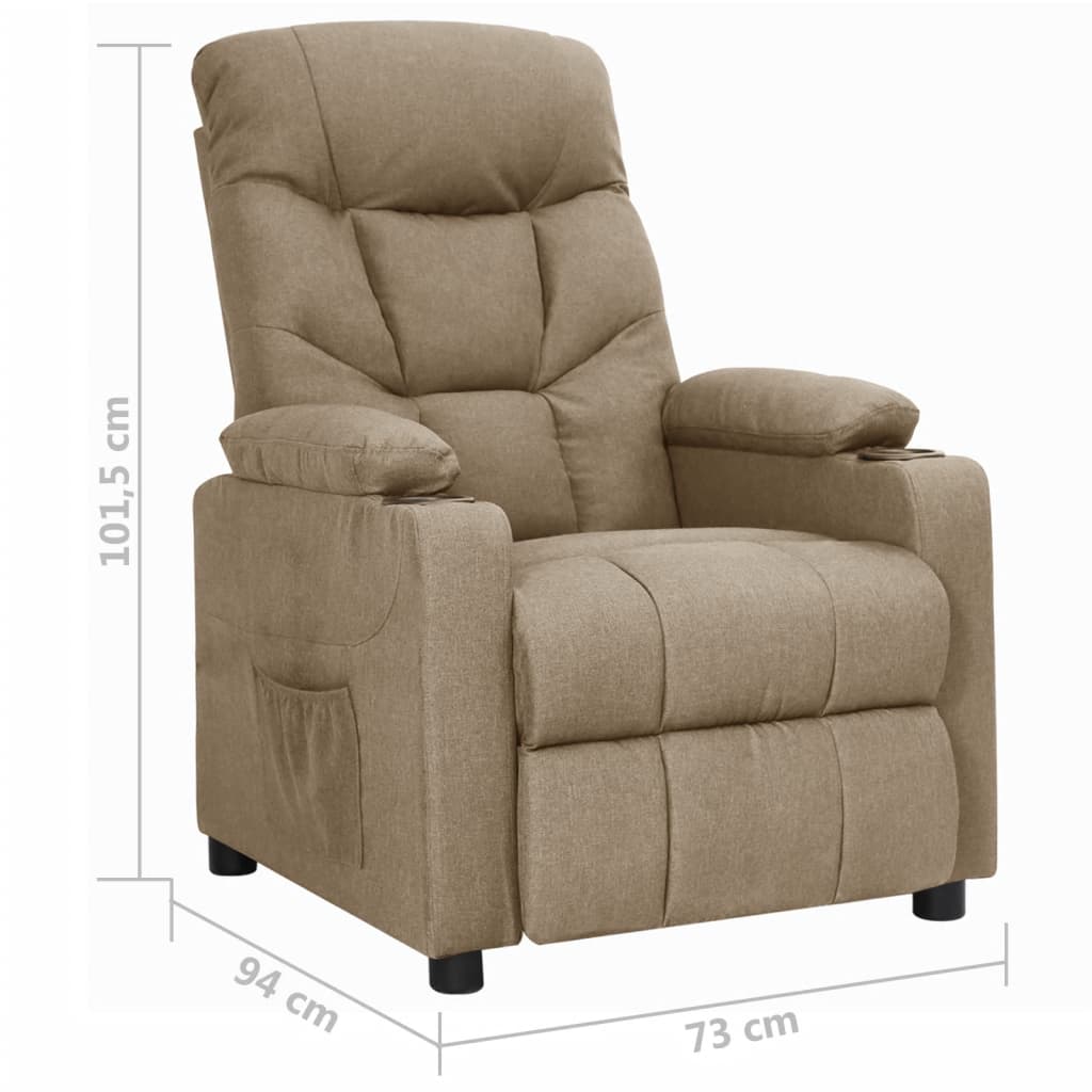 Polohovací Křeslo Taupe Textil