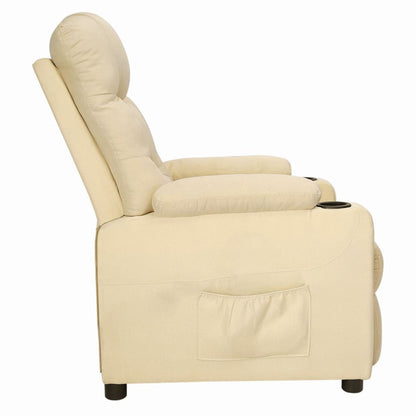 Polohovací Křeslo Krémové Textil
