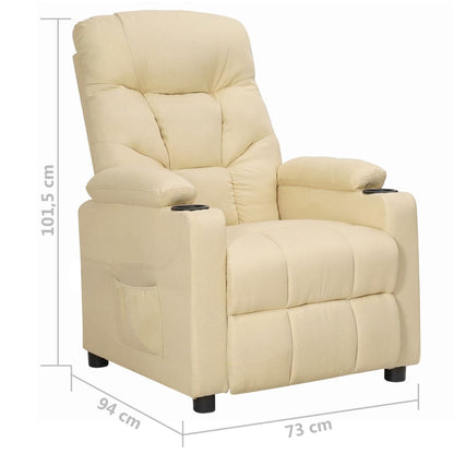 Polohovací Křeslo Krémové Textil