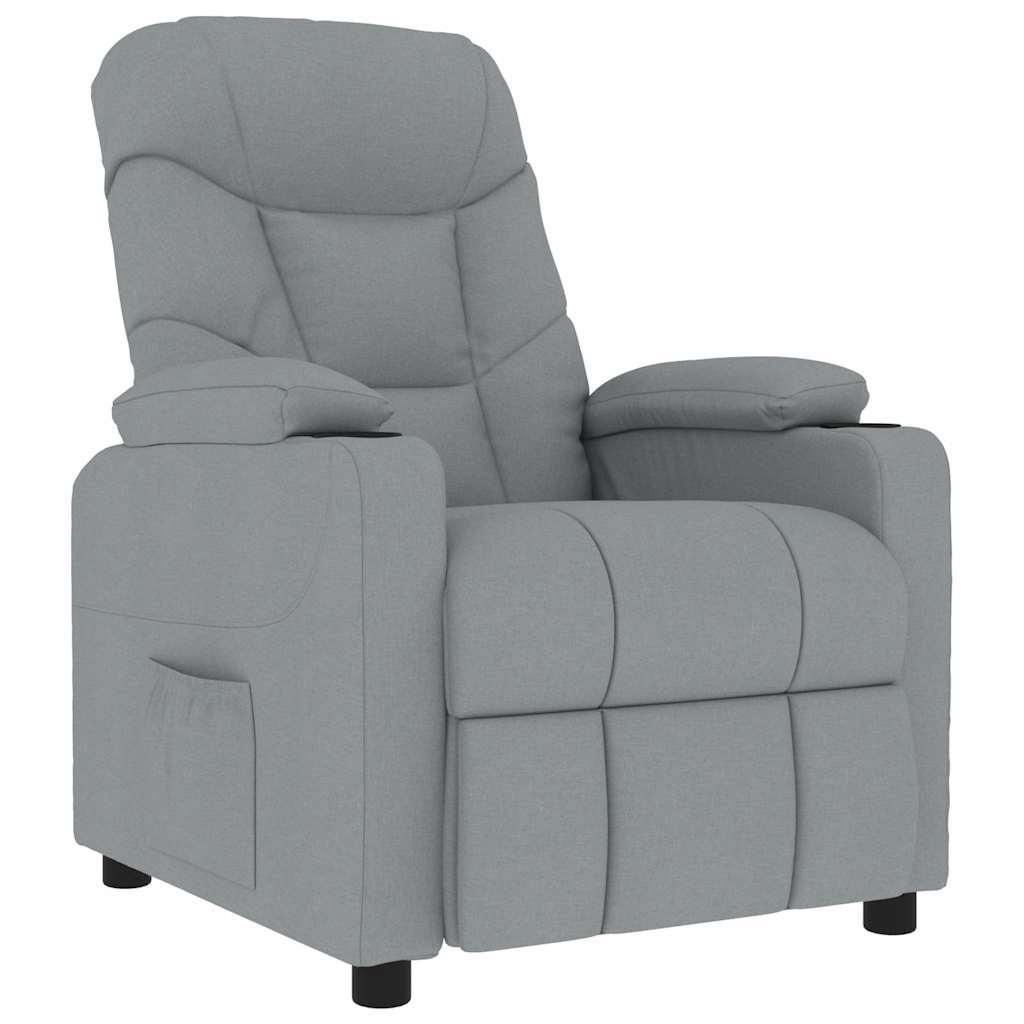 Masážní Křeslo Světle Šedé Textil