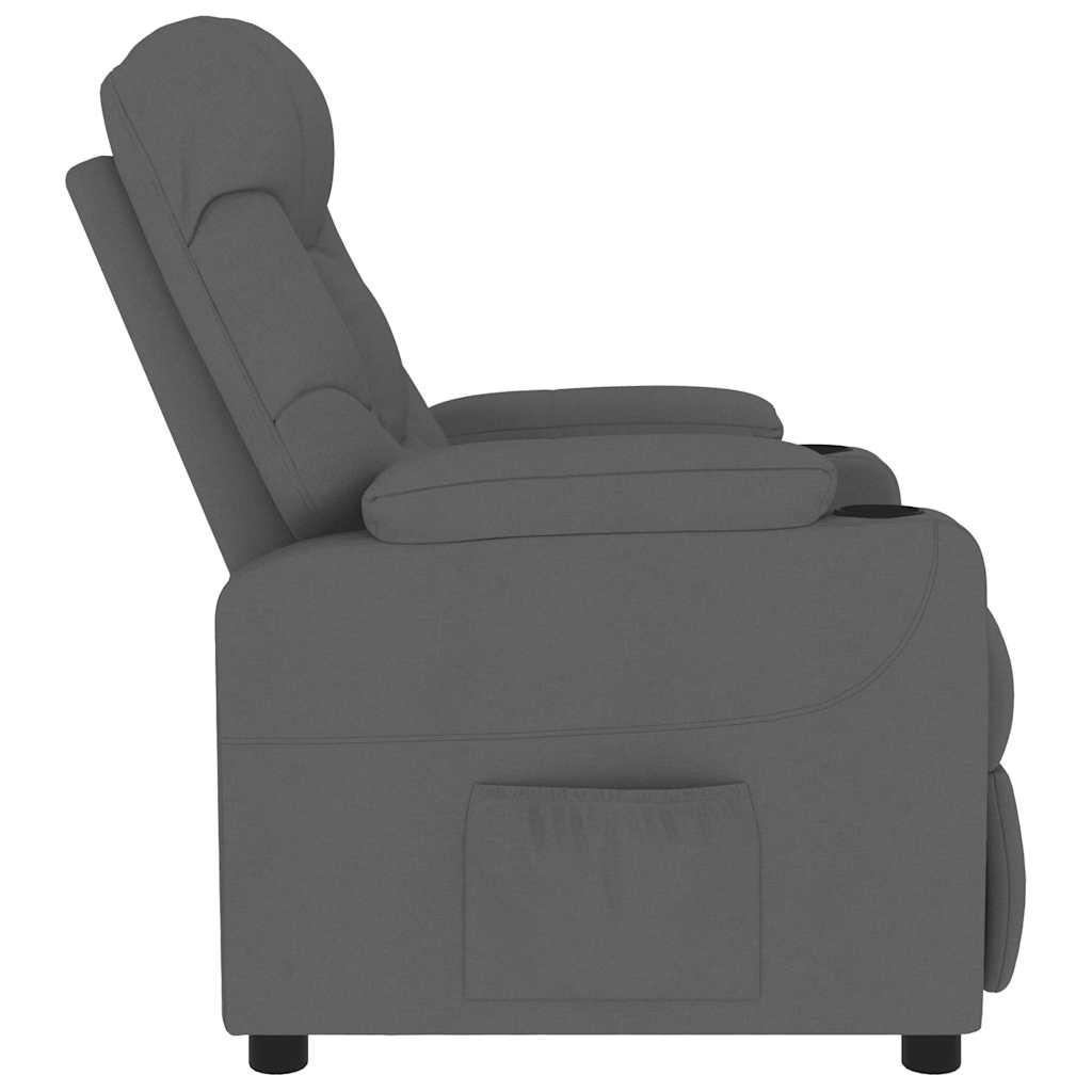 Masážní Křeslo Tmavě Šedé Textil