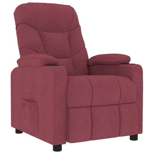 Masážní Křeslo Vínové Textil